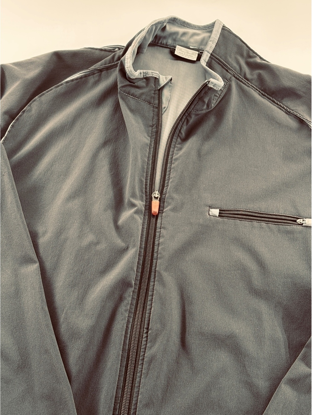 Nike DriFit Full Zip Jacket  XXL Black Grey Trim Moto Collar